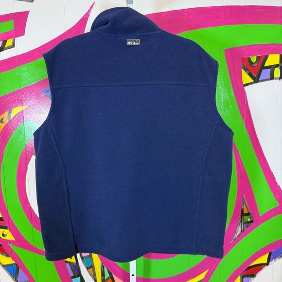 10,000 Feet Above Sea Level, Blue Fleece Vest with Wyoming Tree Design. Size XL - Picture 5 of 6